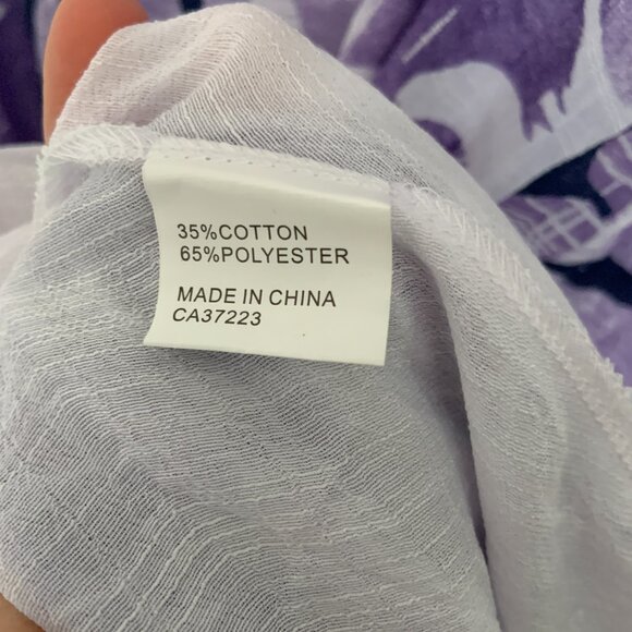 Women's Cotton Blend Sleeveless Floral Asymmetrical Handkerchief Size M - Picture 4 of 7